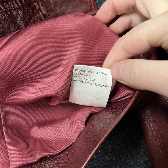 BB Dakota Jacket Womens Medium Red Leather Moto Motorcycle Full Zip Pockets - Picture 6 of 10